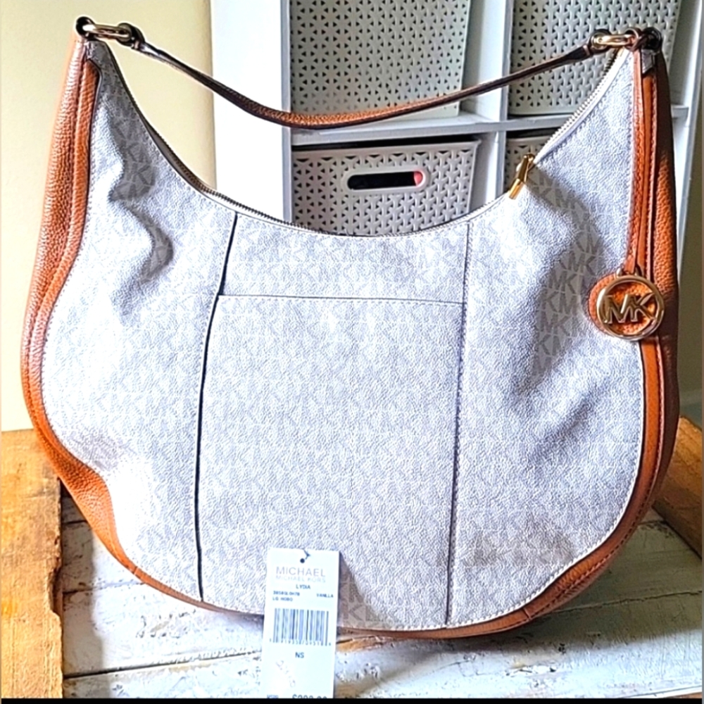 MICHAEL KORS  LYDIA LOGO HOBO TOTE